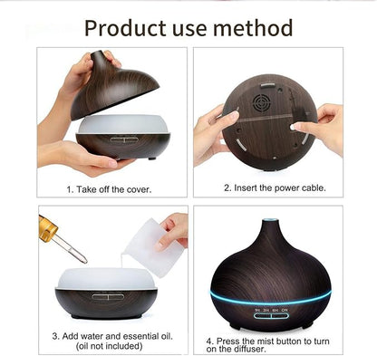 Aromatherapy Essence and Essential Oil Diffuser High Quality Humidifier with Ultrasonic Remote Control 500ml