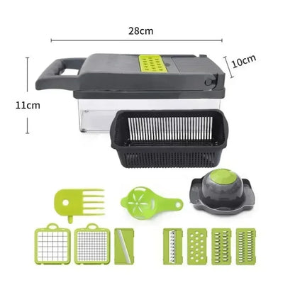 Easy and Fast Vegetable and Fruit Grater and Slicer with Steel Blades and Square Cutter