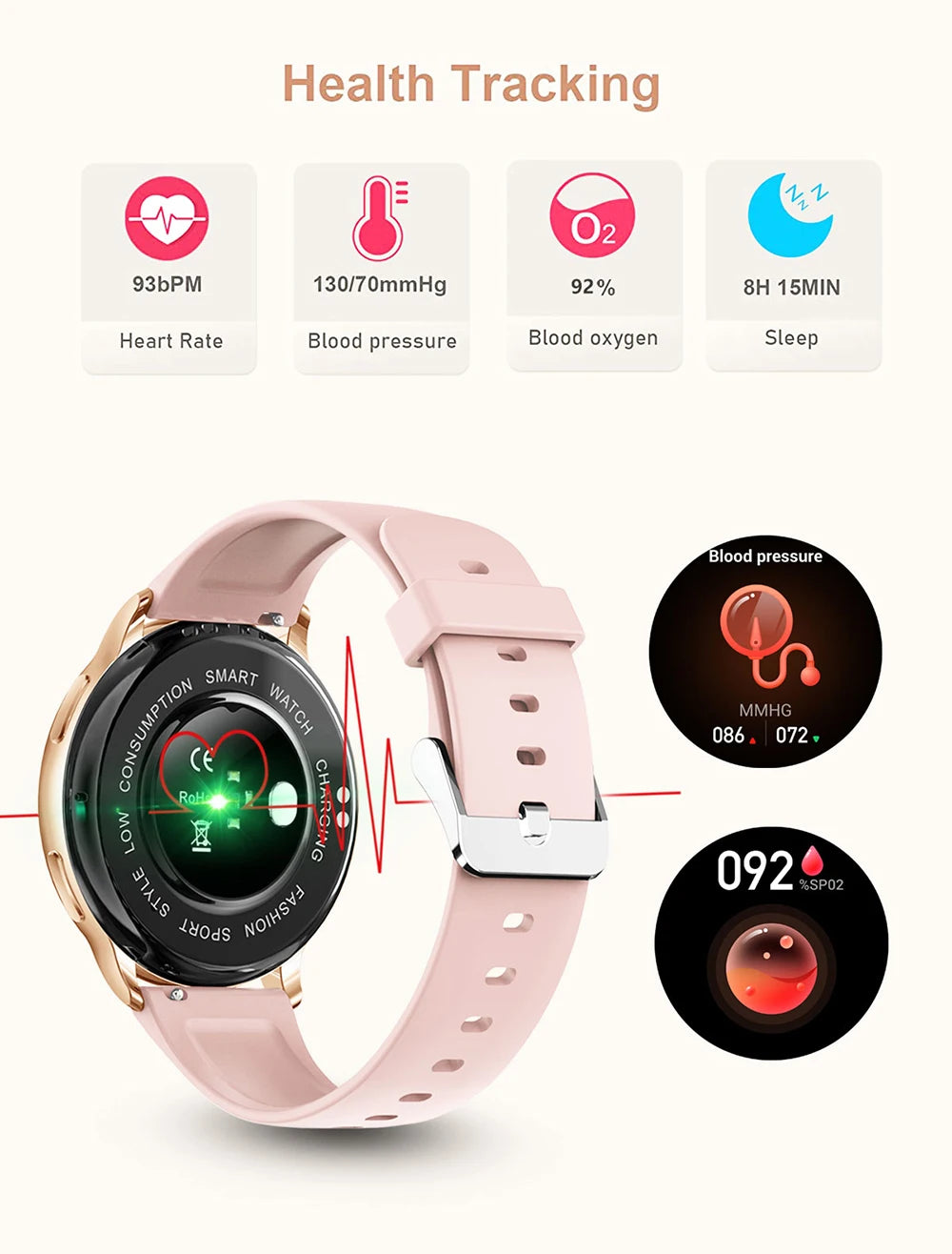 Classic and Elegant Women's Fitness Smart Watch