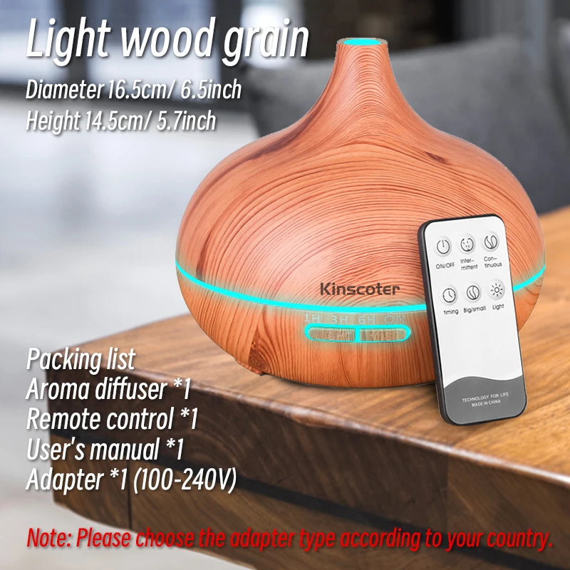 Aromatherapy Essence and Essential Oil Diffuser High Quality Humidifier with Ultrasonic Remote Control 500ml