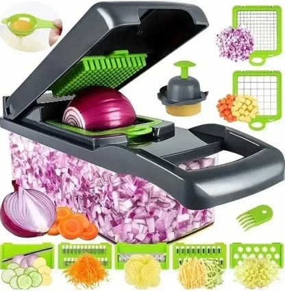 Easy and Fast Vegetable and Fruit Grater and Slicer with Steel Blades and Square Cutter