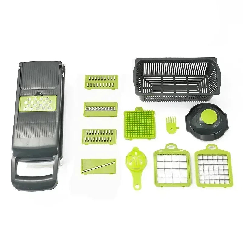 Easy and Fast Vegetable and Fruit Grater and Slicer with Steel Blades and Square Cutter