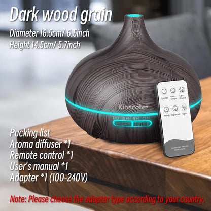 Aromatherapy Essence and Essential Oil Diffuser High Quality Humidifier with Ultrasonic Remote Control 500ml