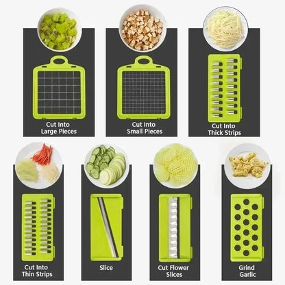 Easy and Fast Vegetable and Fruit Grater and Slicer with Steel Blades and Square Cutter